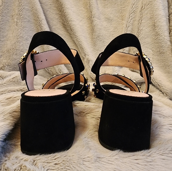 J. Crew Penny Block Heel Jeweled Sandals sz 9 - Picture 4 of 6